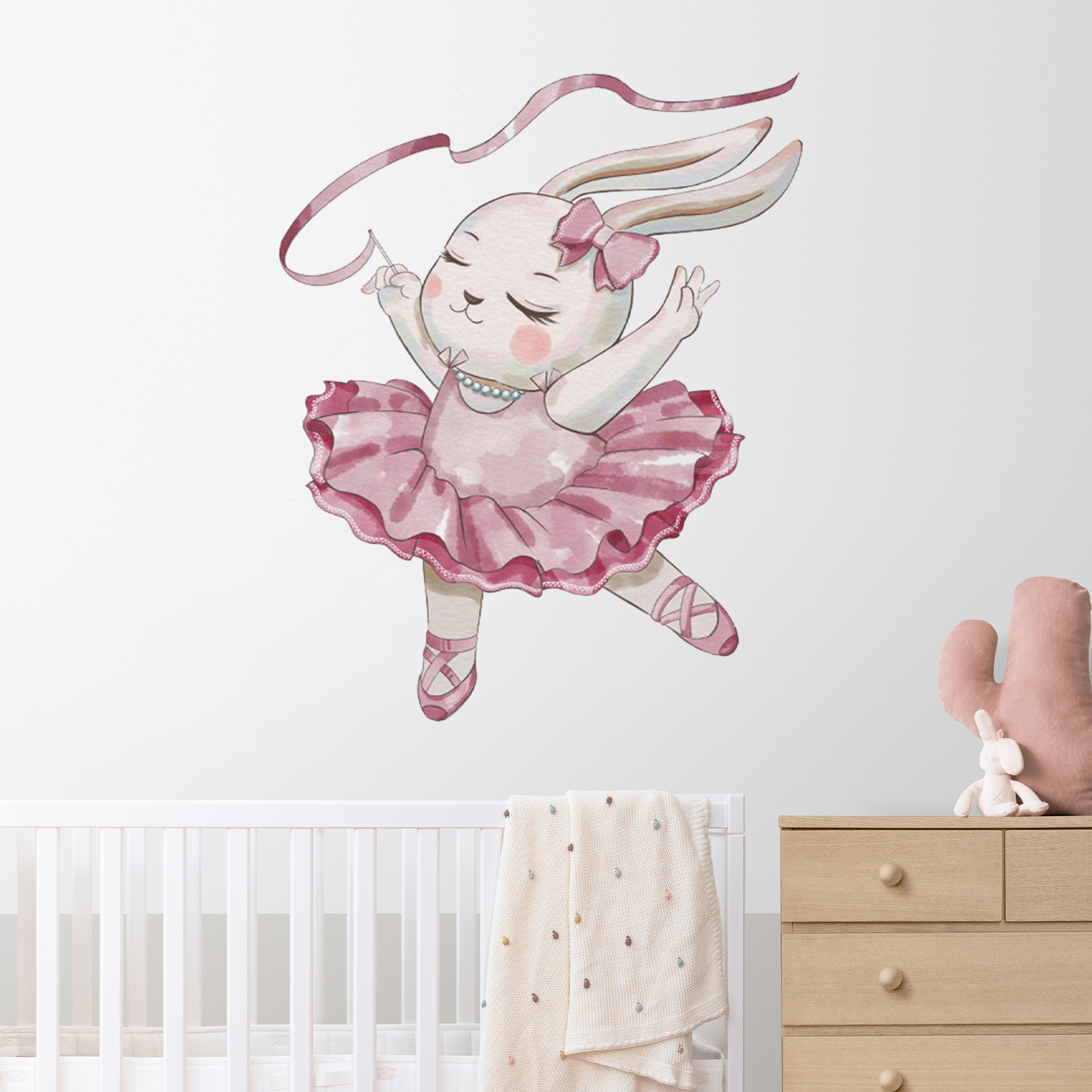 Stickere Perete Copii SIPO – Iepurasul Balerina, Set Decorativ, 61×50 cm