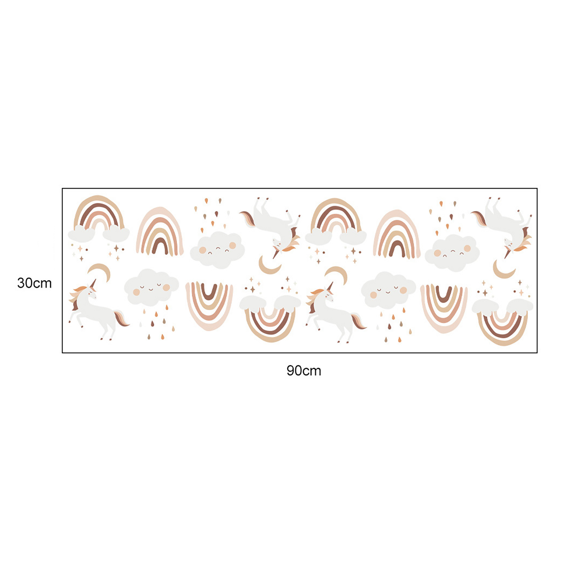 Stickere Perete Copii SIPO – Curcubeu Boho Unicorn, Set Decorativ, 54x86 cm