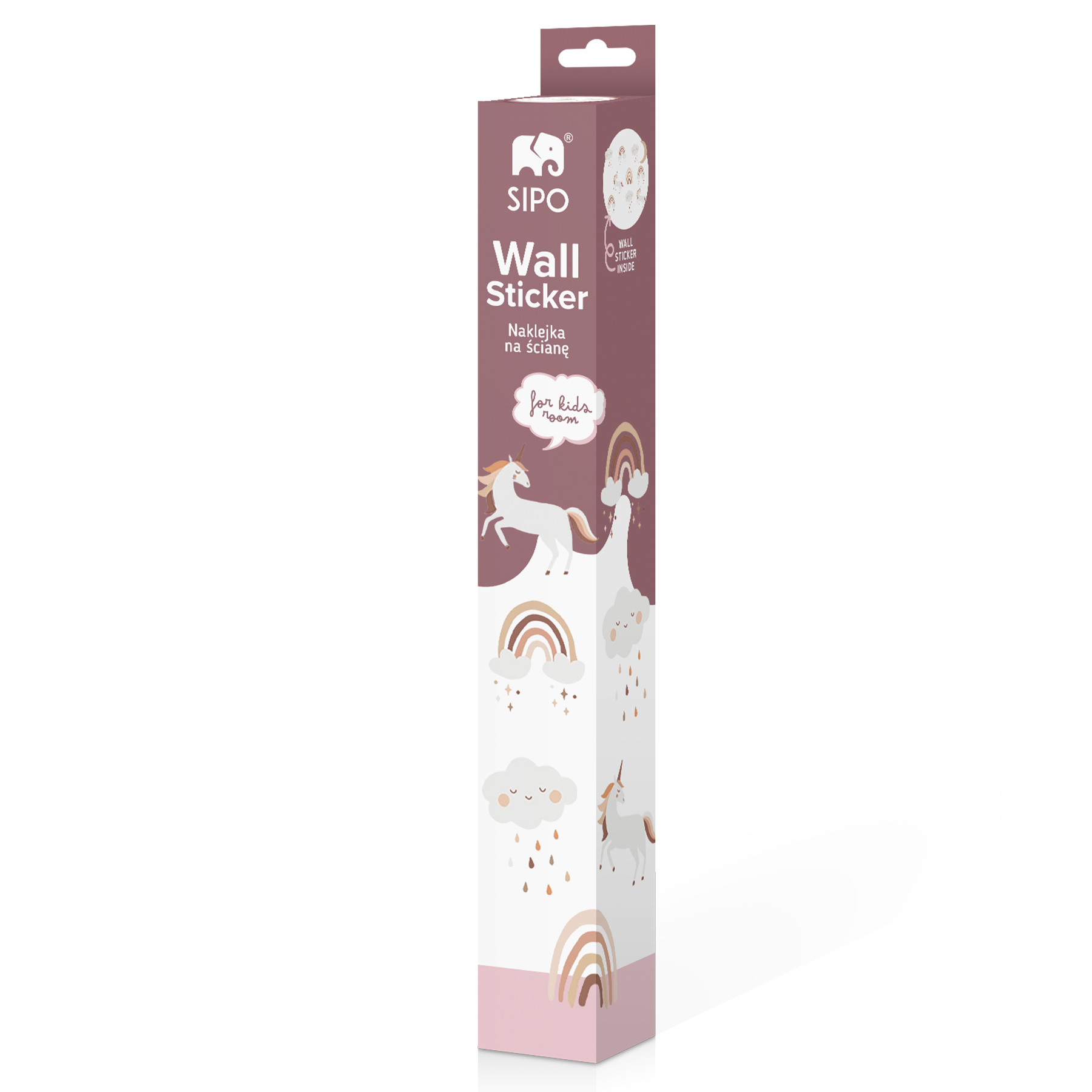 Stickere Perete Copii SIPO – Curcubeu Boho Unicorn, Set Decorativ, 54x86 cm