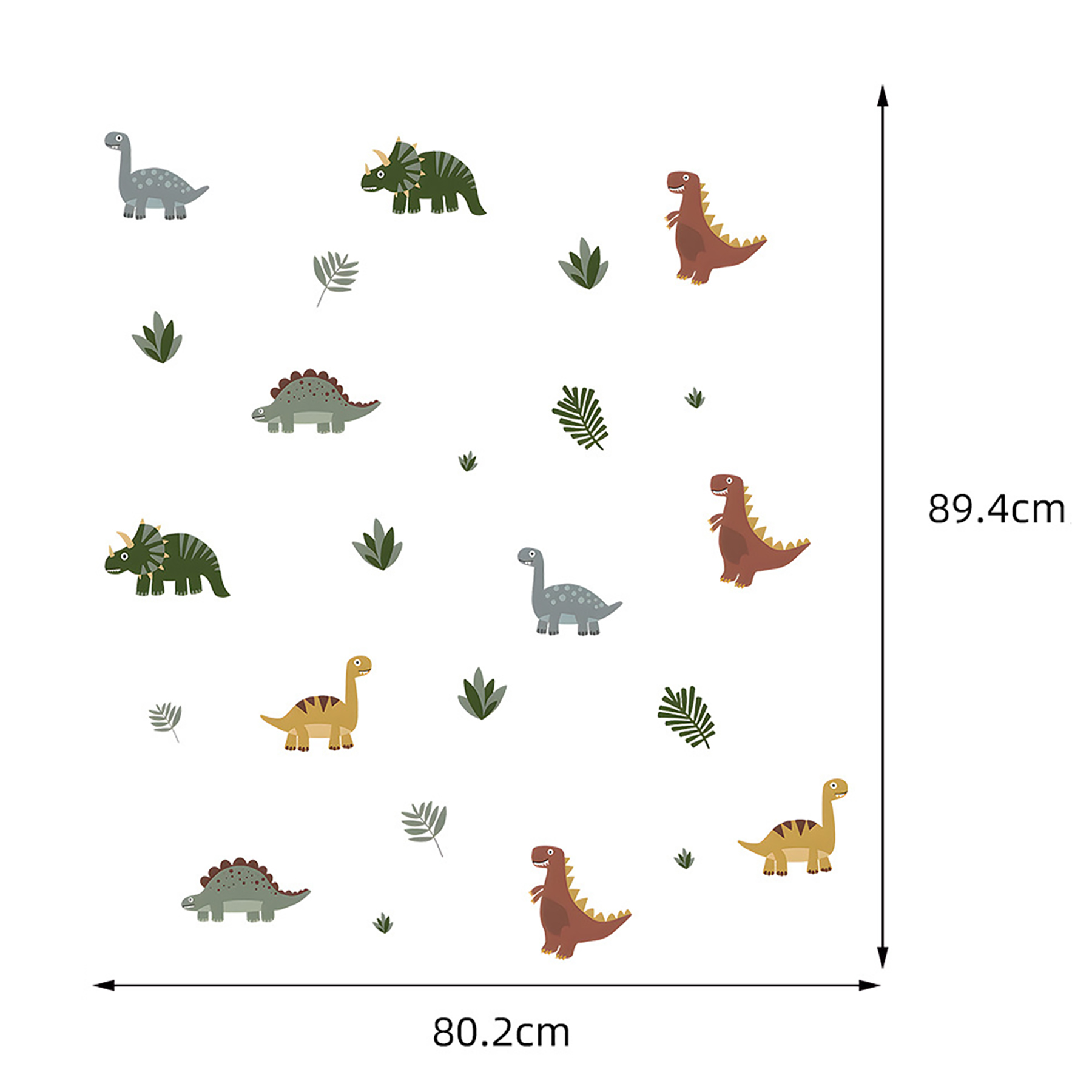 Stickere Perete Copii SIPO – Mini Dinozauri, Set Decorativ, 90x80 cm