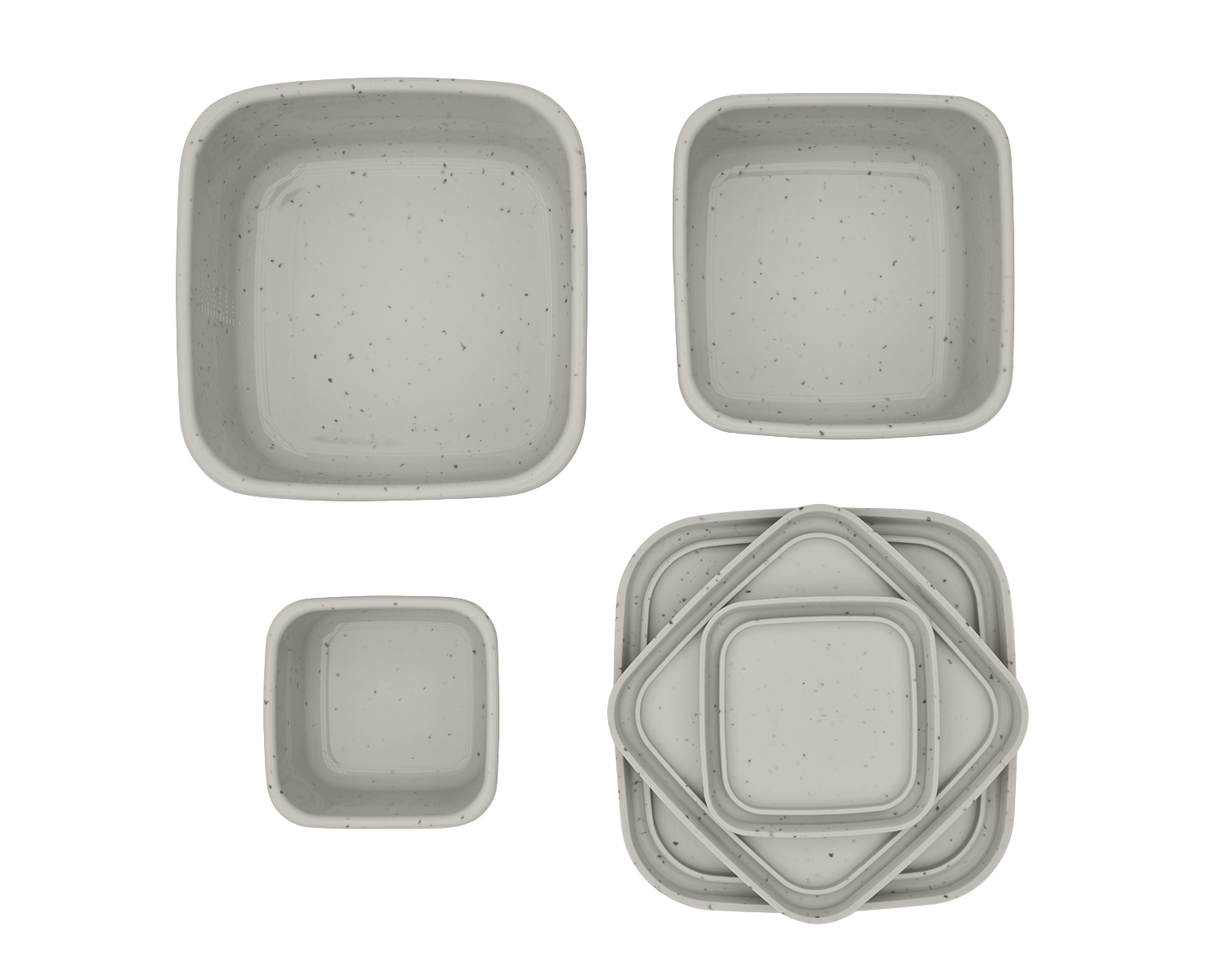 Set 3 cutii pentru gustari bebelusi din silicon alimentar 150ml 400ml 600ml, Platinum Sand