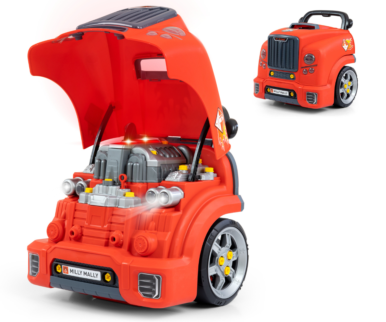 N-GINE – motor auto demontabil, jucarie educativa STEM (3+), Milly Mally, Red