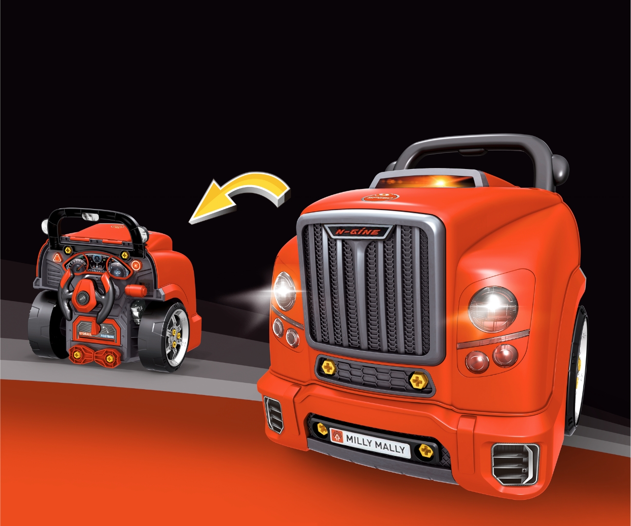 N-GINE – motor auto demontabil, jucarie educativa STEM (3+), Milly Mally, Red