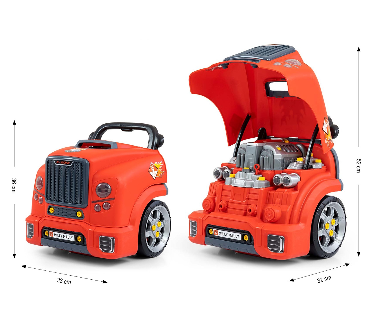 N-GINE – motor auto demontabil, jucarie educativa STEM (3+), Milly Mally, Red