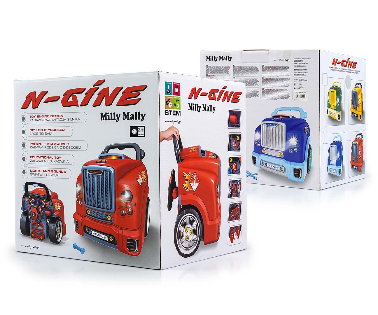 N-GINE – motor auto demontabil, jucarie educativa STEM (3+), Milly Mally, Red