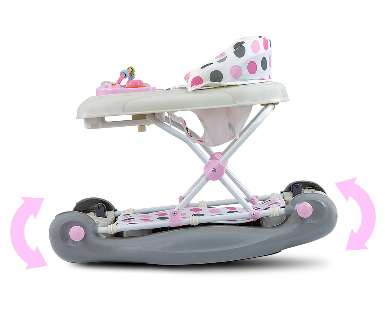 Premergator 2in1 Milly Mally Patrol Plus - Mers si Balansare, Panou Educativ, Pastel Dots