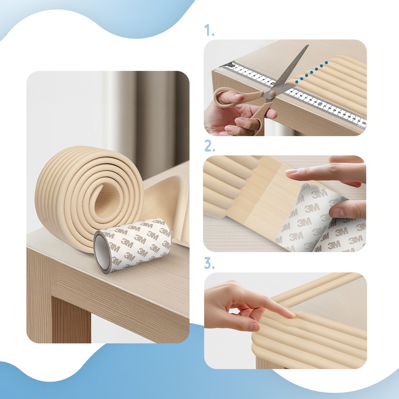 Banda protectie colturi mobila SIPO – burete moale 2 metri, latime 75 mm, Crem