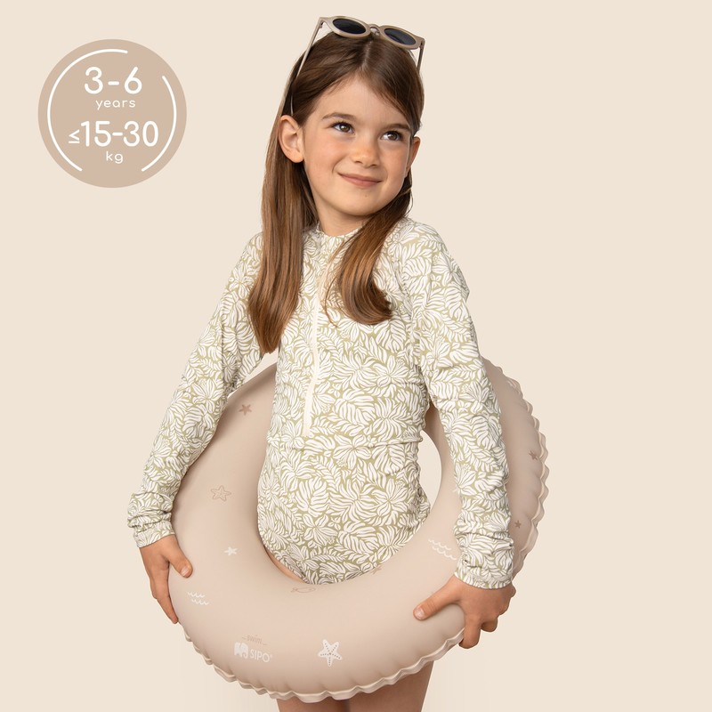 Colac gonflabil de inot SIPO 50 cm, pentru copii 3-6 ani (15-30 kg), Beige