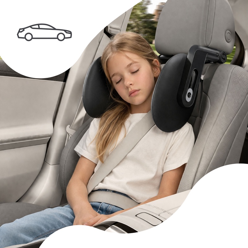 Tetiera auto reglabila SIPO cu memory foam, suport pentru cap, Copii si Adulti