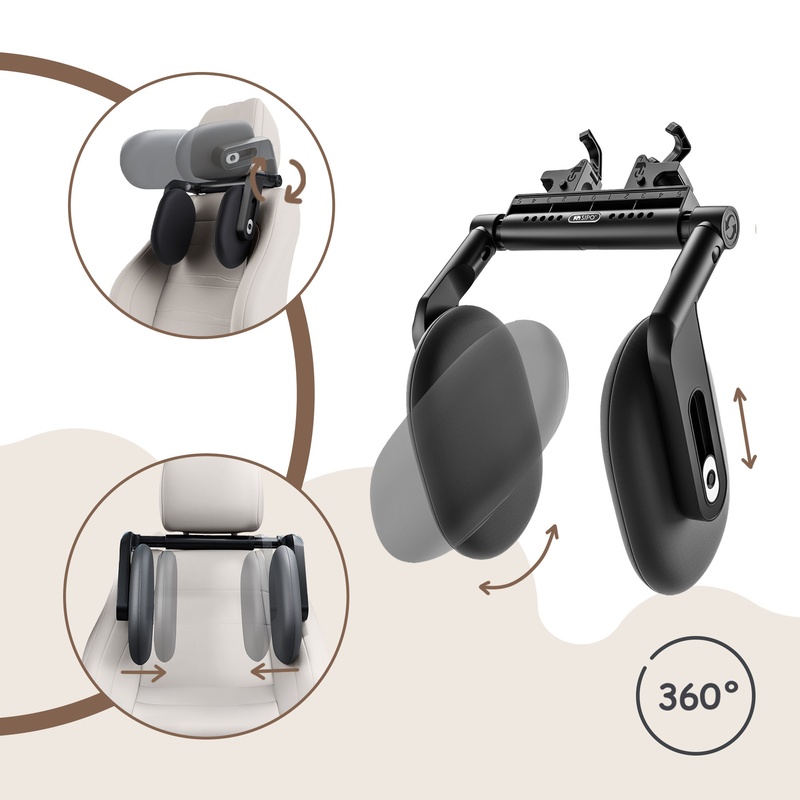 Tetiera auto reglabila SIPO cu memory foam, suport pentru cap, Copii si Adulti